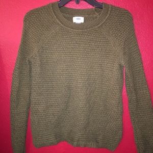 Olive green knitted sweater